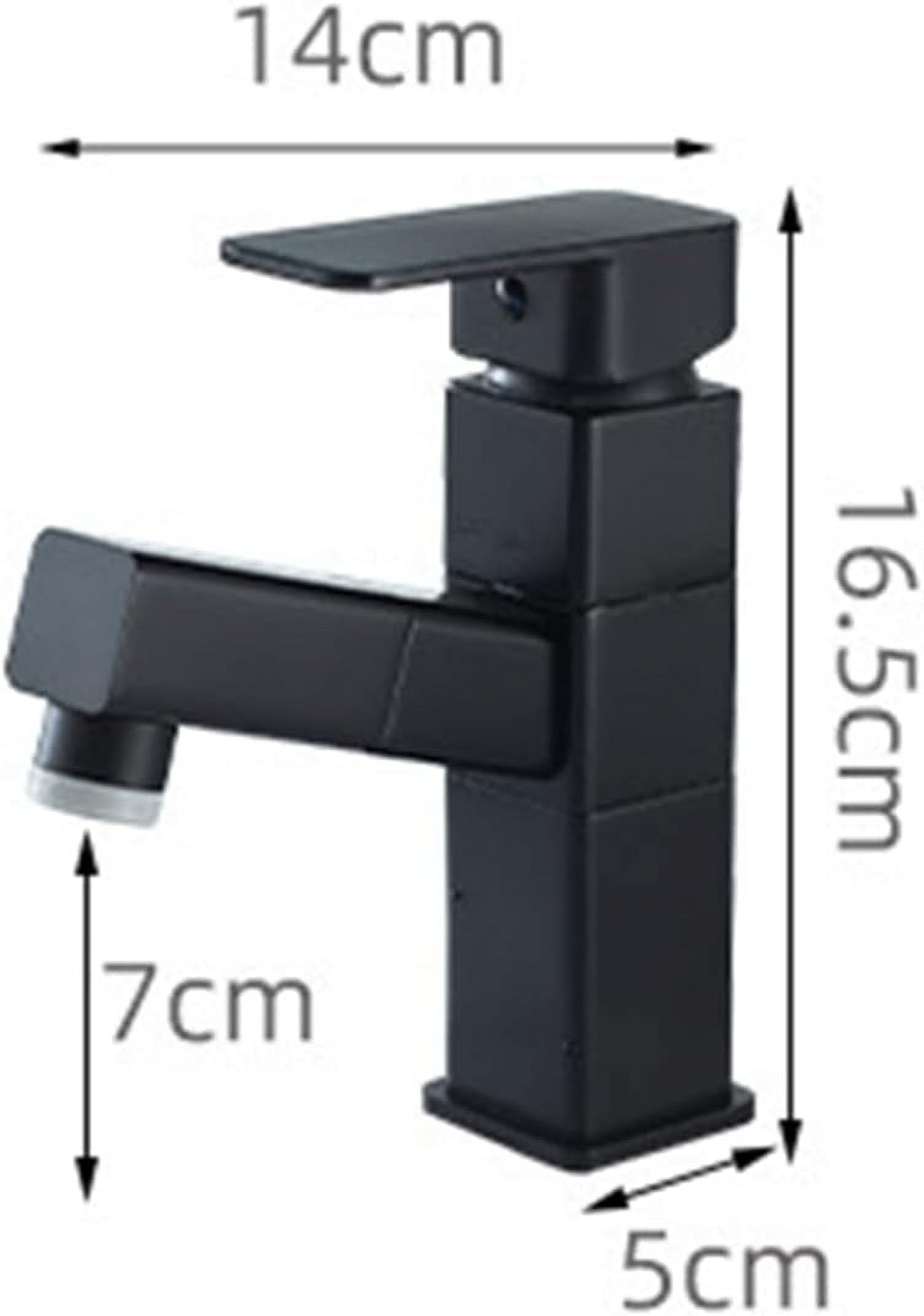Bathroom Sink Faucet with Pull Down Sprayer Dual Mode Brass hot and Cold Single Handle Single Hole Retractable Faucet, for Bathroom,B Spray