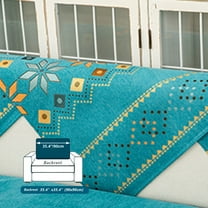 Bohemian Chenille Sofa Cover - Non-Slip Geometric Pattern L-Shaped Sectional Couch Covers, Furniture Protector, Pet-Friendly, Home Decor（Blue）