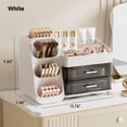 thumbnail image 5 of Makeup Organizer with Brush Holder, Countertop Organizer with 2 Drawers for Beauty Essential, Skincare, Lipstick, 5 of 7