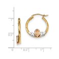thumbnail image 2 of 14k Tri-color Guadalupe Hoop Earrings - 1.9 Grams - Measures 21.98x19.66mm Wide 3.75mm Thick, 2 of 2