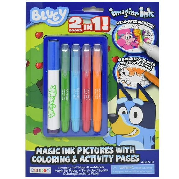 Bluey Imagine Ink Magic Ink Pictures with Coloring & Activity Pages (2 Books in 1!)