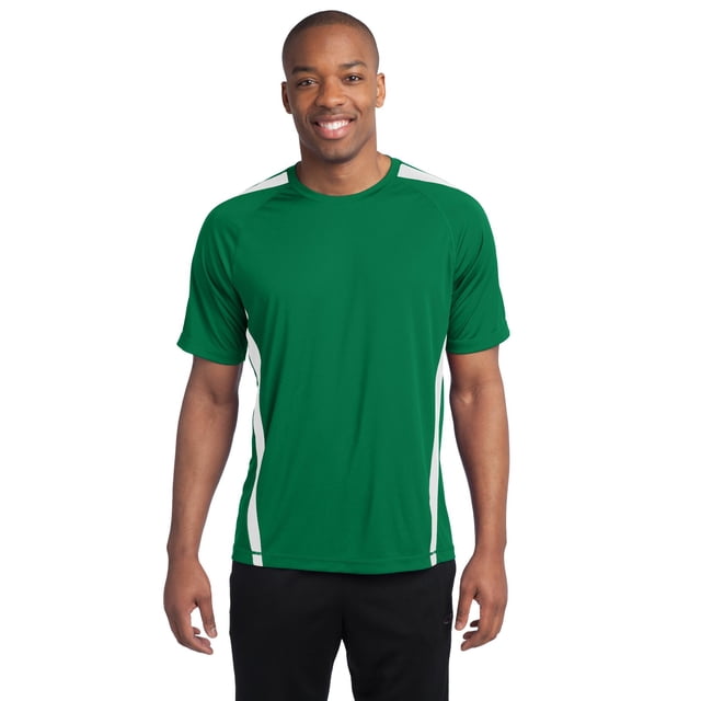 SPORT-TEK Hombres Colorblock PosiCharge Competitor Tee M Kelly Verde/Blanco deporte-tek ST351