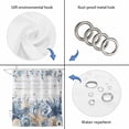 thumbnail image 6 of Coastal Bathroom Shower Curtains with Hooks, Ocean Blue Beige Starfish Shells Leaves Grey Wooden Waterproof Fabric Washable Shower Curtain for Home Hotel Bathtub Decor 36x72 Inch, 6 of 9