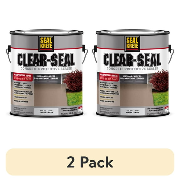 (2 pack) Clear-Seal, Seal-Krete Gloss Concrete Protective Sealer-607001, Gallon