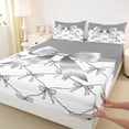 thumbnail image 3 of jejeloiu Cute Bowtie Bow Queen Sheet Sets,Gray Bowknot Bed Set For Girls Kids 4 Pieces, 3 of 7
