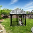 thumbnail image 3 of ALEKO Dog Kennel 5 x 5 x 3 ft Chain Link Pet Exercise Play Pen Fence with Roof, 3 of 10