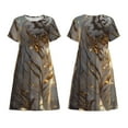 thumbnail image 5 of Defioc Golden White Tiger Pattern Womens Summer Dresses Short Sleeve Sundress 2025 Beach Vacation Dresses with Pockets -Medium, 5 of 6