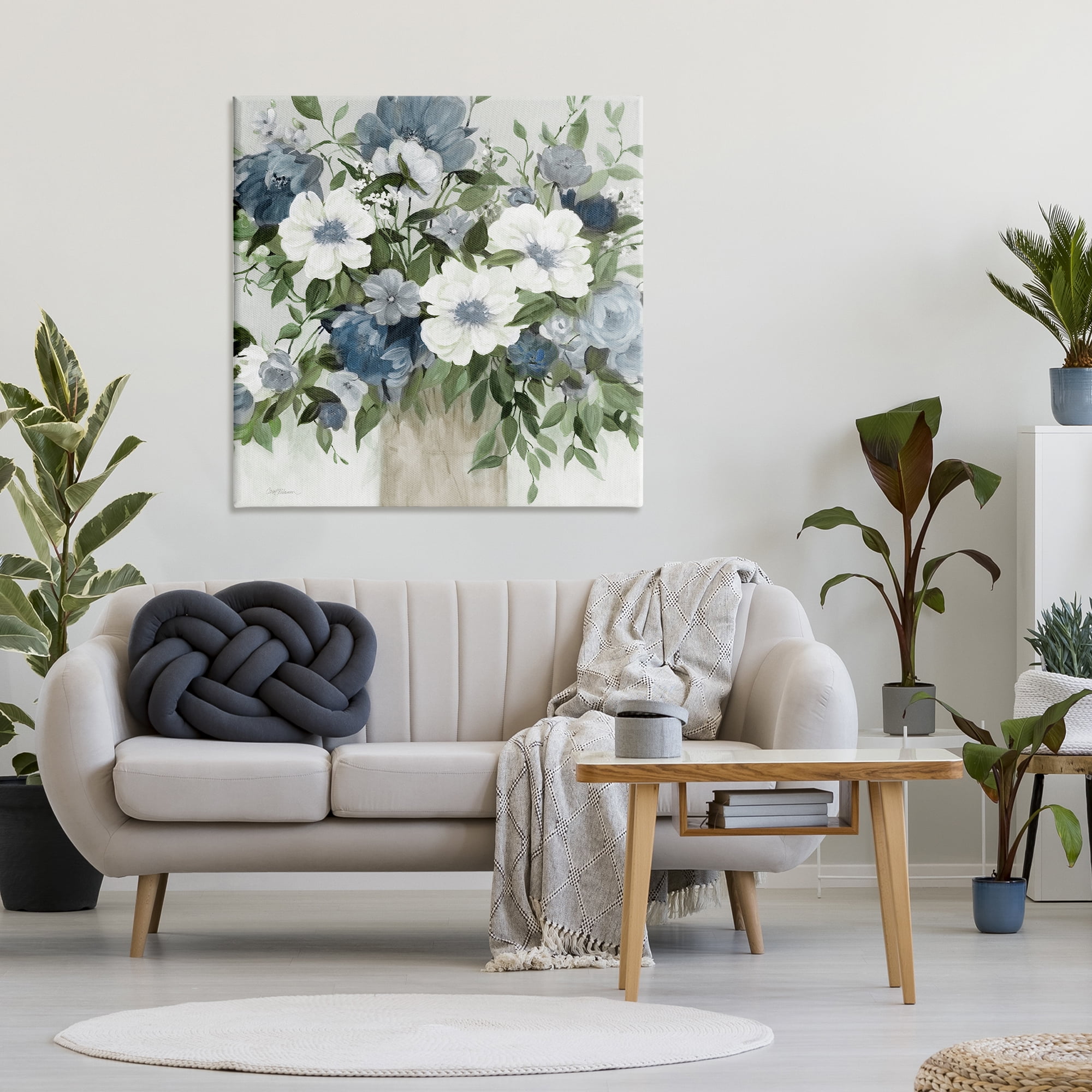 Stupell Industries White & Grey Blossoms Canvas Wall Art, design by Carol Robinson