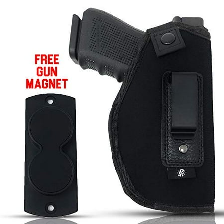 - Combo IWB Gun Holster + Free Magnet - by PH | Concealed Carry Soft Material | Soft Interior | Fits Glock 17 19 23 25 32 38 | Sig Sauer P320 | Springfield XDS 4