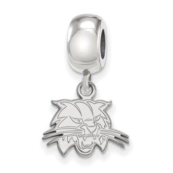 925 Sterling Silver Rhodium-plated Laser-cut Ohio University XS Dangle Bead Charm