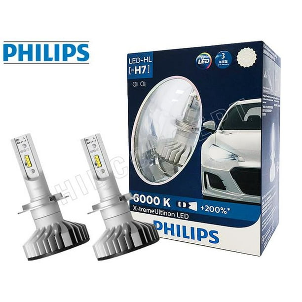 H7 - PHILIPS 6000K X-treme 12985BWX2 LED Headlight Bulbs Walmart.com