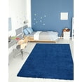 thumbnail image 2 of Ottomanson Fluffy Solid 5x7 Indoor Shag Area Rug, 5'3" x 6'11", Navy, 2 of 11