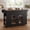 Black + Walnut, variant on Christopher Knight Home 54.33" Mobile Kitchen Island Cart with Power Outlet and Storage, Black + Walnut