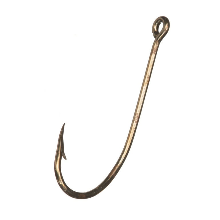Eagle Claw 084AH-1/0 Straight Shank Baitholder Hook, Bronze, Size 1/0 