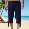 thumbnail image 2 of Eagokdc Gym Capris Men Casual Cargo Summer Breathable Loose Elastic Waist Big And Tall Capri With Pockets Size S-3XL, 2 of 7