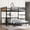Vintage Wood Colored, variant on URTR Full over Full Metal Bunk Bed, Separable into Two Independent Beds, Raised Security Fence, Noise-Free Structure, Easy Assembly, Walnut Colored