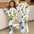 thumbnail image 4 of Grblisyd First Day of School Outfits for Girls Kids 2 Piece Crew Neck Long Sleeve Sweatshirt & Elastic Waist Flare Pants Fall Winter Clothing for 2-8Y, 4 of 7