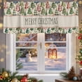 thumbnail image 5 of Merry Christmas Tree Valances for Windows, 54 x 18in, Vintage Green Blue Pink Trees Rod Pocket Kitchen Valance Curtain Light Filtering Window Treatments for Living Room Bedroom, 1 Panel, 5 of 7