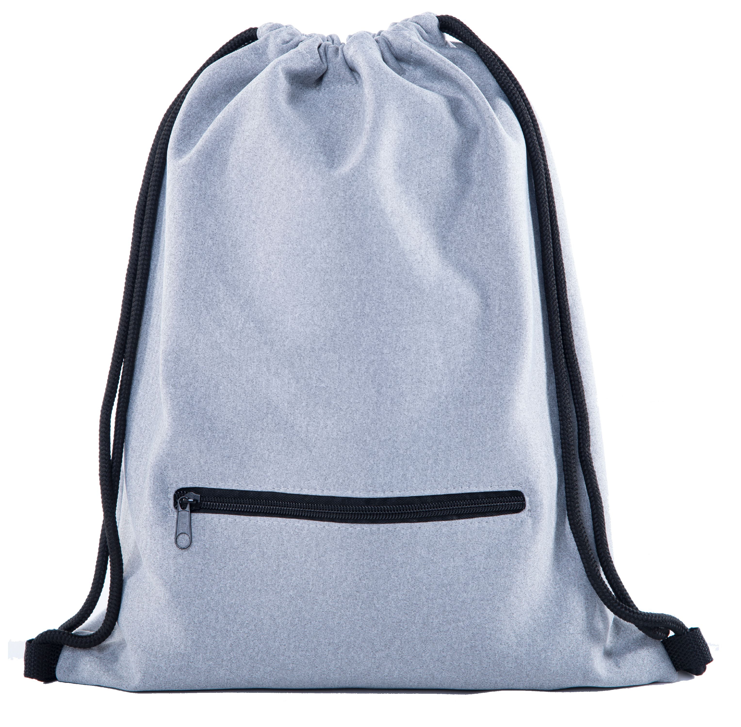 Soft Texture Drawstring Backpack - Quick Access Zipper Pocket