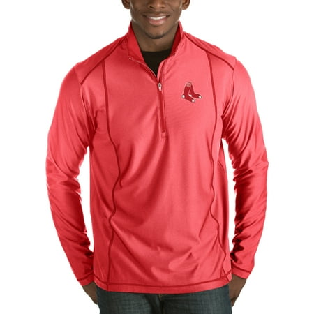 Antigua Red Jacket - Boston Red Sox Antigua Tempo Half-Zip Pullover Jacket - Heathered Red