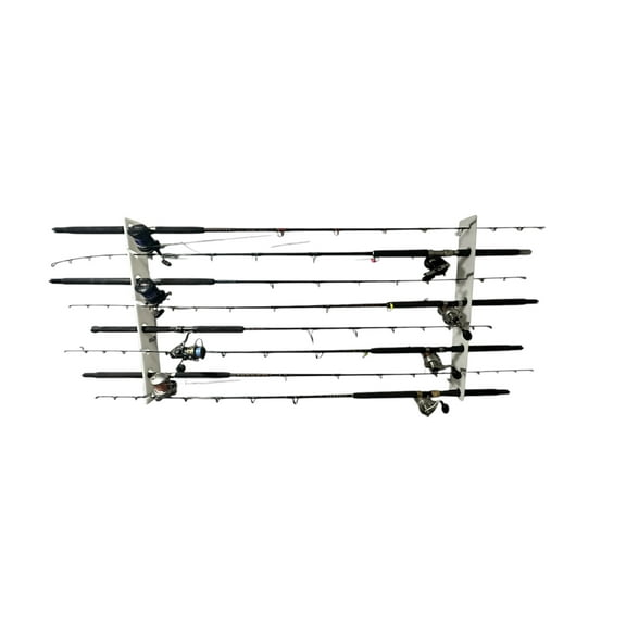 Dev Fishing WPH8 8 Rod Horizontal Storage Hanging Wall Organizer Pole Rest Rack