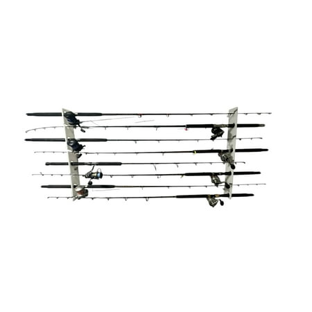 Dev Fishing WPH8 8 Rod Horizontal Storage Hanging Wall Organizer Pole Rest Rack