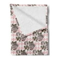thumbnail image 2 of Vintage Soft Flannel Fleece Throw Blanket, Grunge Engraved Style Peony Bouquets on Diamond Inspired Diagonal Squares, Cozy Plush for Indoor and Outdoor Use, 50" x 60", Pale Pink White, by Ambesonne, 2 of 5