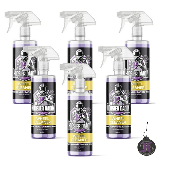 Hoosier Daddy 16oz Wheel Cleaner - Powerful Formula Removes Brake Dust, Grime, and Dirt for Sparkling Rims, Safe for All Wheel Types, Easy Spray Application(6-Pack)