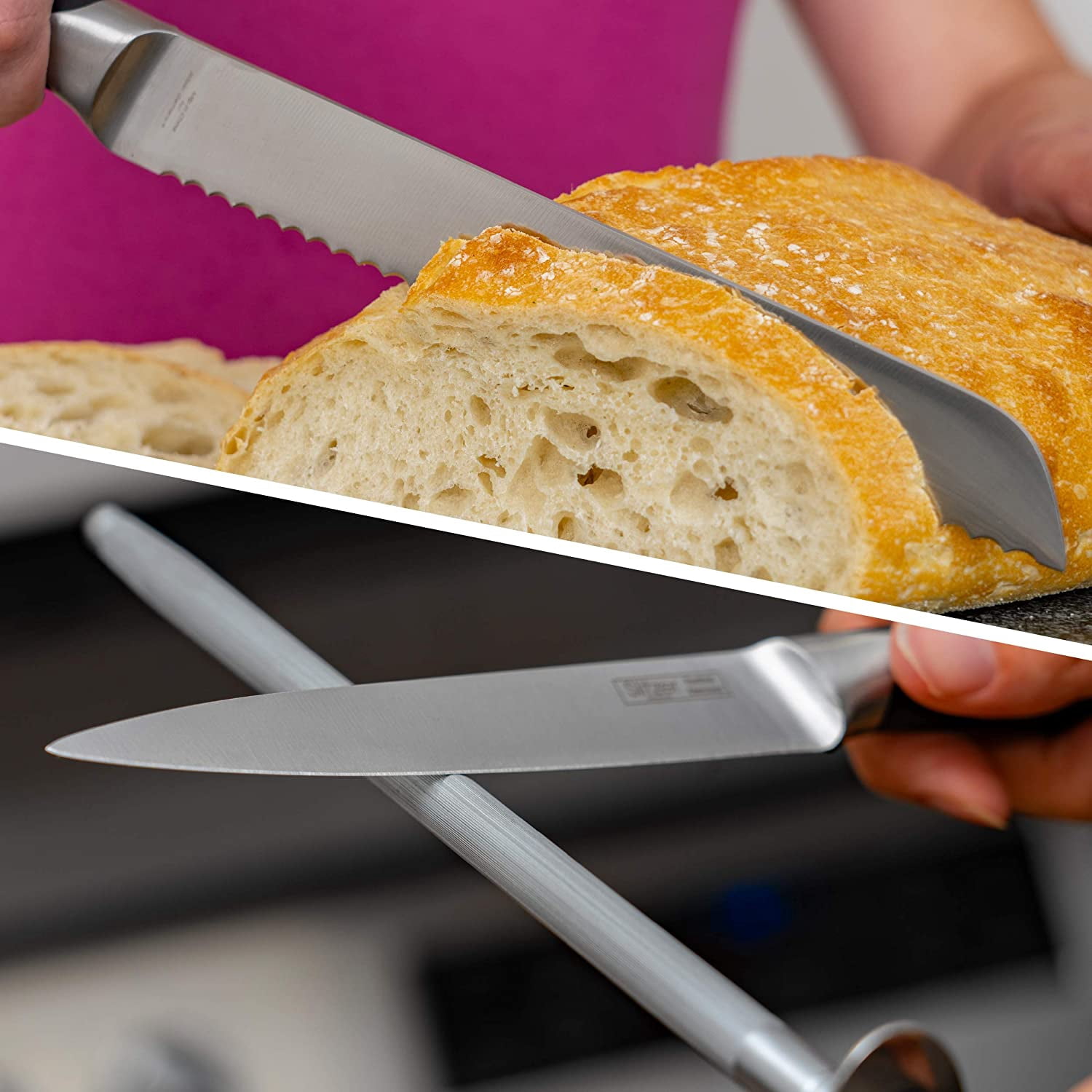 Slitzer Germany 7-Piece Chef's Cutlery Set, Ergonomically Designed, Professional Grade Chef Knives, With Travel Case