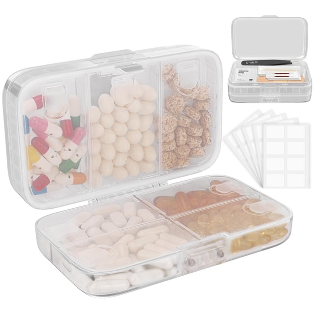 Organizador de píldoras de viaje FYY Weekly Pastillero con 8 compartimentos