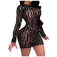 thumbnail image 1 of Fridja Robe Mini Unie à Manches Longues et Taille Haute pour Femmes, 1 of 6