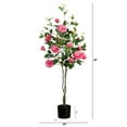 thumbnail image 7 of Nearly Natural Rose Artificial Potted Tree - 4' - Pink and Green, 7 of 7