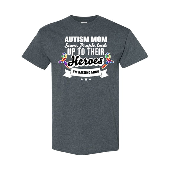 Inktastic Autism Awareness Autism Mom with Puzzle Ribbons T-Shirt