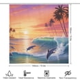 thumbnail image 2 of Sunset Jumping Dolphin Shower CurtainCloth Fabric Bathroom Decor Set with Hooks, 2 of 7