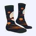 thumbnail image 2 of Unisex Trendy Socks - 2 Pairs with Vibrant Moonlit Dance Design Featuring Joyful Woman in Red Dress Perfect for All Seasons, 2 of 5