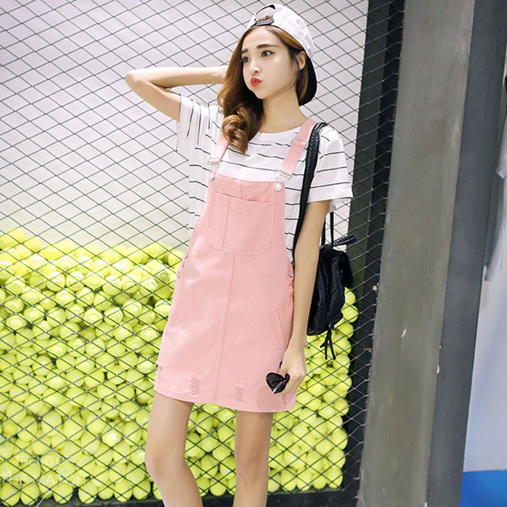Fashion Loose Denim Dress Preppy Style 