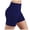 Dark Blue, variant on Women's Workout Athletic High Waisted Butt Lifting Bandage Sports Gym Yoga Booty Shorts (Blue, M)