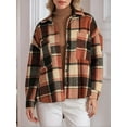 thumbnail image 5 of Weardear Womens Casual and Chill Plaid Button Down Long Sleeve Shacket Flannel Shirts Fashion Jacket, 5 of 6