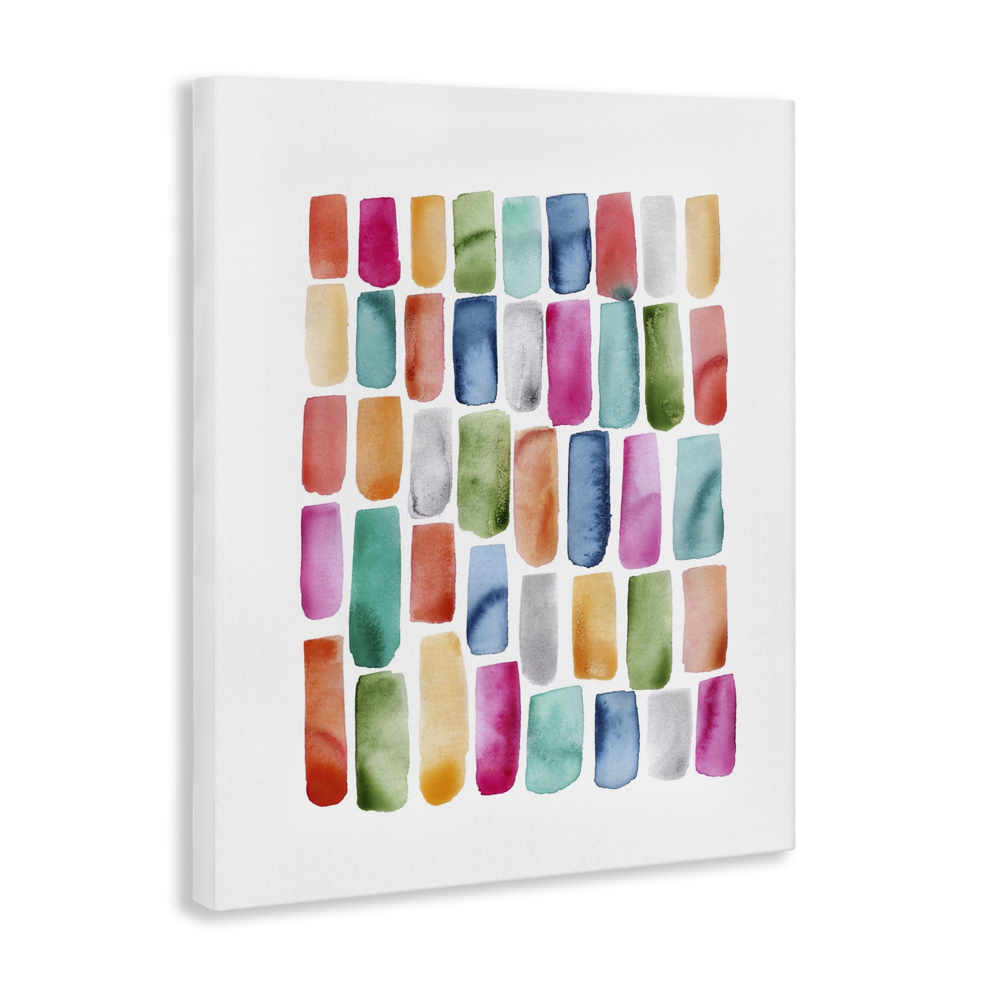 Stupell Industries Bright Abstract Brushstrokes Abstract Painting Gallery Wrapped Canvas Art Print Wall Art, 30 x 40