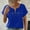 Blue, variant on ECZHAW Womens Tops , Tops for Womens Short Sleeves V-Neck Zipper T-Shirts Solid Color Loose T-Shirts Casual Comfy Fashion Going Out Tees ,