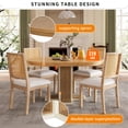 thumbnail image 4 of Extendable Round Dining Table for 6, Farmhouse Kitchen Table with a Removable Leaf, Solid Wood Dinner Table for Small Space, 42"-58" D x 42" W x 30’H, Natural, 4 of 9