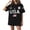 Black, variant on Womens 4th of July American Flag T-Shirt Patriotic Oversized Navy Short Sleeve Crewneck S-XXXL,Size 2XL