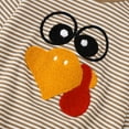 thumbnail image 6 of DHFJKG Toddlers Boys Bodysuit Thanksgiving Turkey Embroidery Striped Long Sleeve Onesie Baby Onesies Boy 12-18 Months, 6 of 7