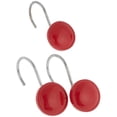 thumbnail image 1 of Crochets de Rideau de Douche en Résine Rouge "Rondes de Couleur", Lot de 12, 1 of 1