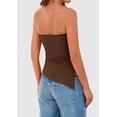 thumbnail image 2 of Top Tubo Sin Tirantes Fruncido Marrón M PRETTYGARDEN, 2 of 6