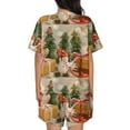 thumbnail image 3 of Picia Holiday Christmas Stars Pajamas Sets for Women Soft Short-Sleeved Pjs with Lounge Shorts Two Piece Sleepwear-Small, 3 of 9