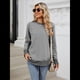 thumbnail image 5 of Sudadera de Mujer de Larga con Cuello Redondo y Rayas para Otoño. Gris L, 5 of 9