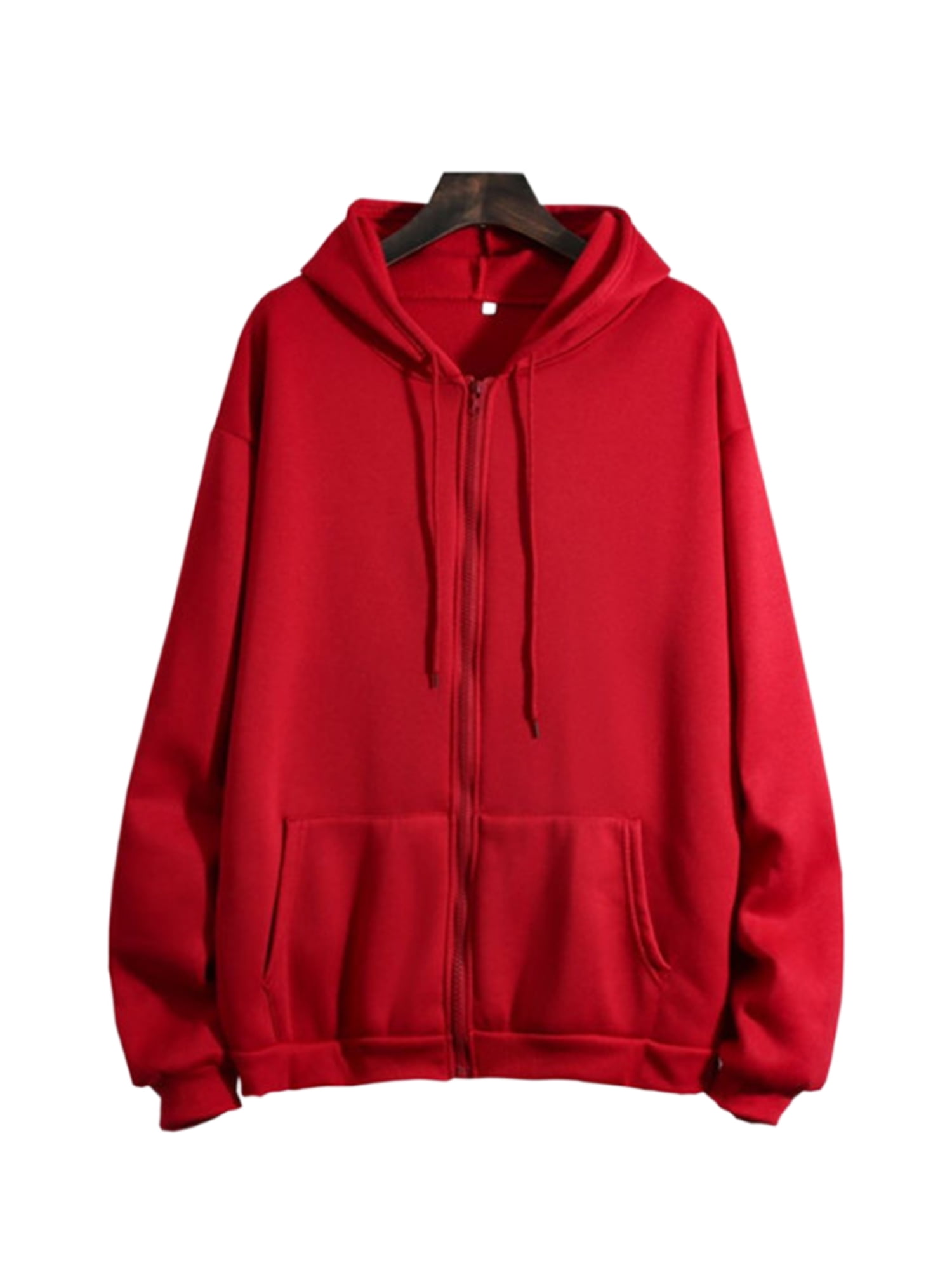 Grianlook Ladies Plain With Pockets Sweatshirt Drawstring Solid Color