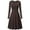 Coffee Dress for Women, variant on Ygbgbb Women Elegant Temperament Solid Color Round Neck Long Sleeved Dress (Coffee,XXXXL)