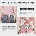 thumbnail image 6 of Pioneer Flower Floral Print Pattern Apron-Garden Aprons for Women with Pockets-Cotton Linen Waterproof Kitchen Cooking Gardening Aprons Adjustable for Kitchen,Cooking,BBQ and Salon 33x27 Inch, 6 of 7